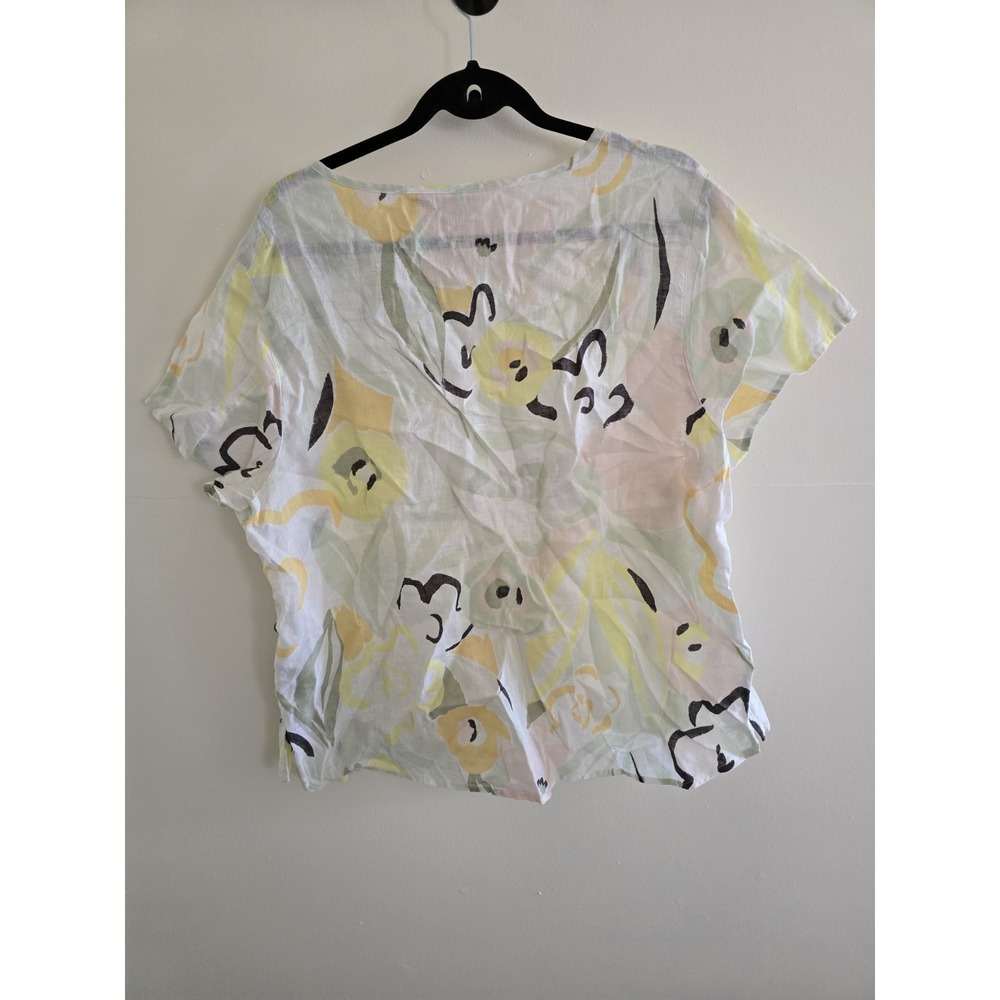 Rachel‎ Zoe T-Shirt Women 2X Linen Boho Coastal Beach Resort Lightweight - Picture 3 of 3